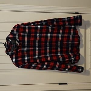 Mens Red and Blue Flannel Size M